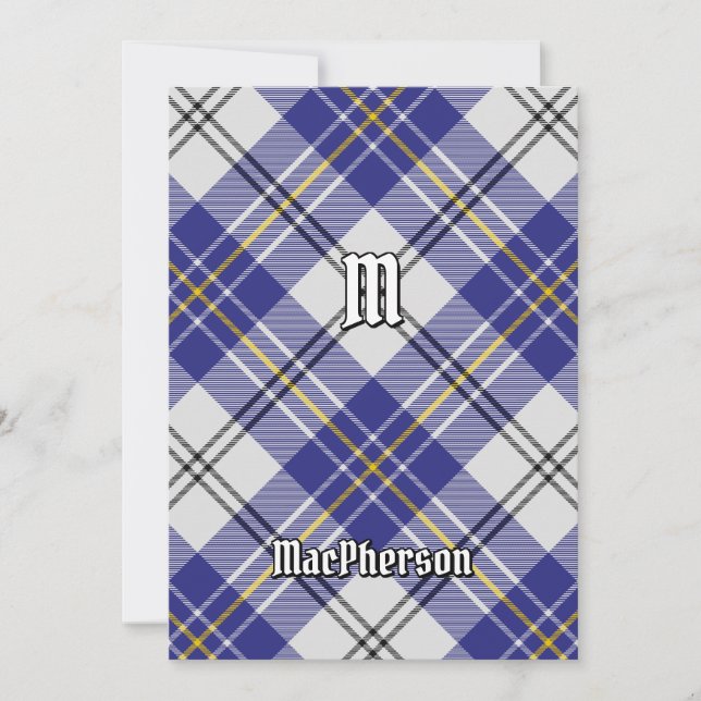 Clan MacPherson Blue Dress Tartan Convite (Frente)