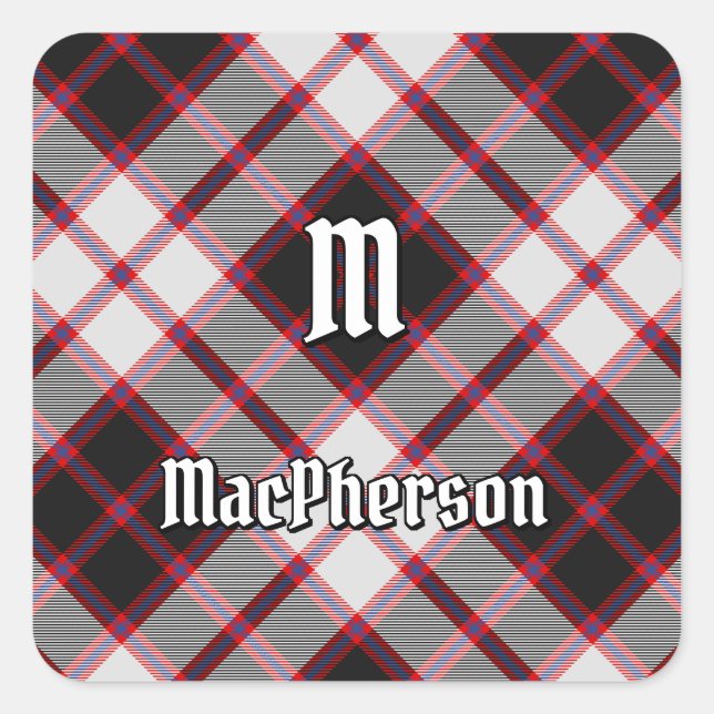 Clan MacPherson caçando o adesivo da praça Tartan (Frente)