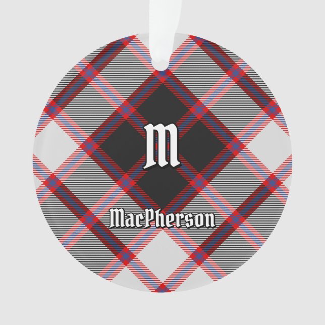 Clan MacPherson Caçando Ornamento de Tartan (Frente)