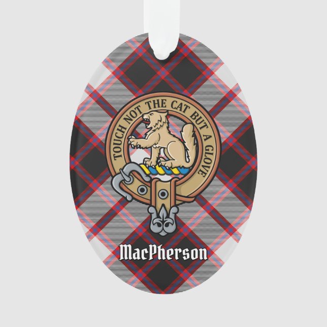 Clan MacPherson Crest sobre a Caça ao Ornamento de (Frente)