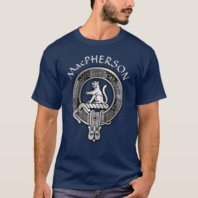 Clan MacPherson Crest & Tartan T-Shirt (Frente)