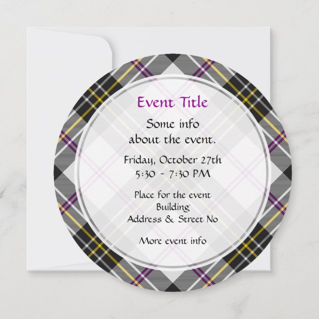 Clan MacPherson Dress Tartan Convite (Verso)