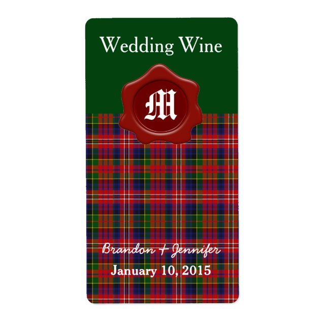Clan MacPherson Xadrez Casamento Mini Etiquetas de (Frente)