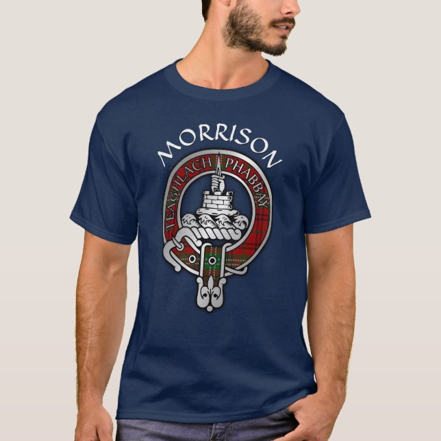 Clan Morrison Crest & Tartan T-Shirt (Frente)