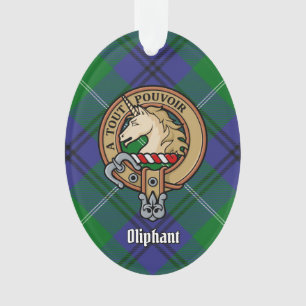 Clan Oliphant Crest sobre Ornamento de Tartan
