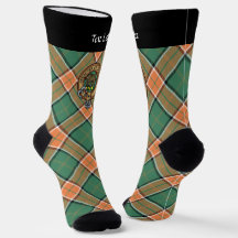 Clan Pollock Crest sobre Meias de Tartan