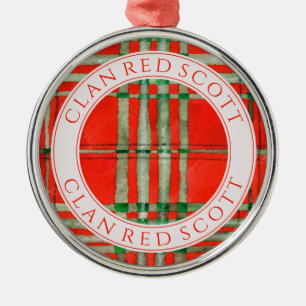 CLAN RED SCOTT Enfeite Redondo Premium + Texto