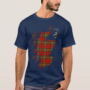 Clan Scott Tartan Map & Crest T-Shirt