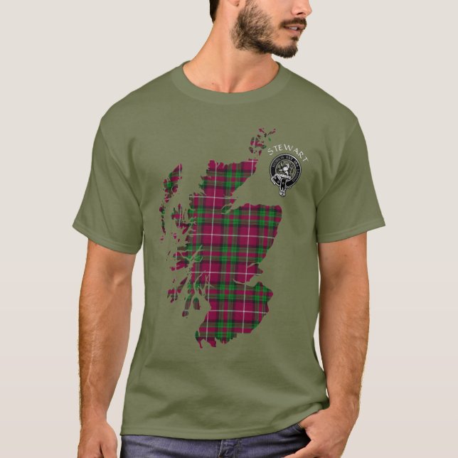 Clan Stewart | Estacionamento de T-Shirt Bute Map  (Frente)