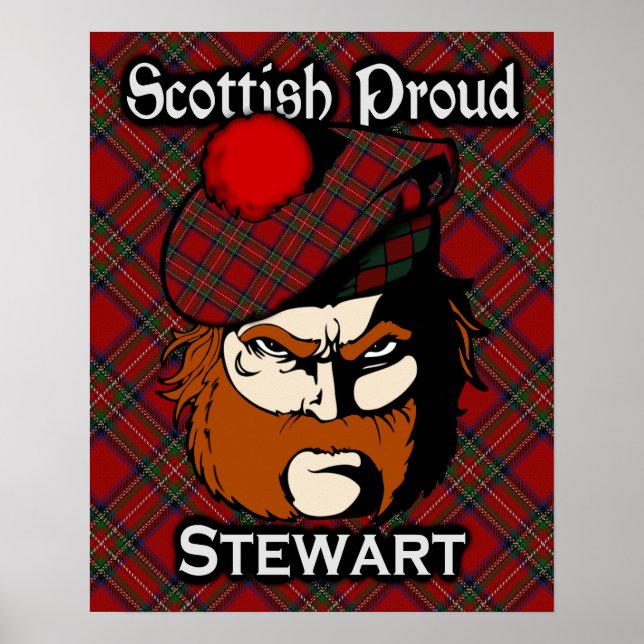 Clan Stewart Scottish Tartan Poster (Frente)