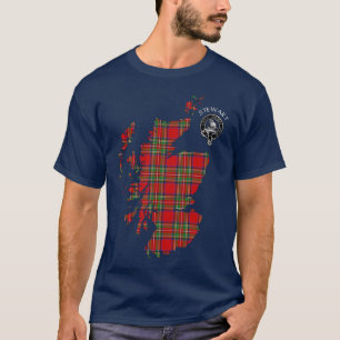 Clan Stewart Stuart Map & Crest T-Shirt