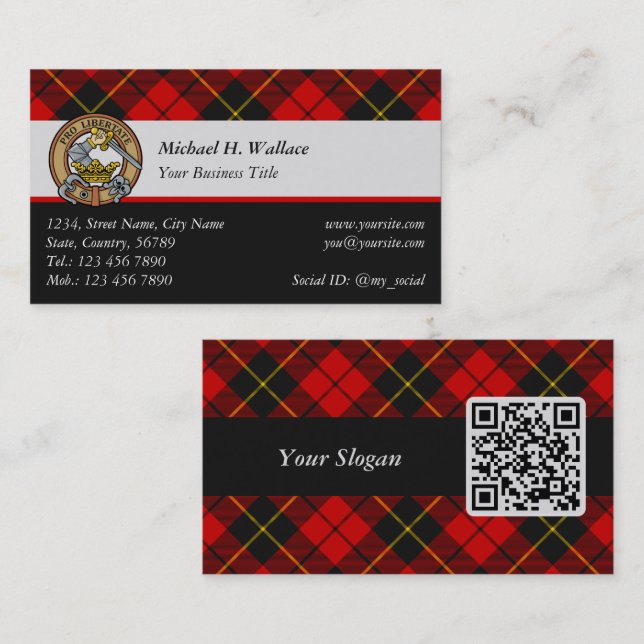 Clan Wallace Tartan Cartão de visita (Frente/Verso)