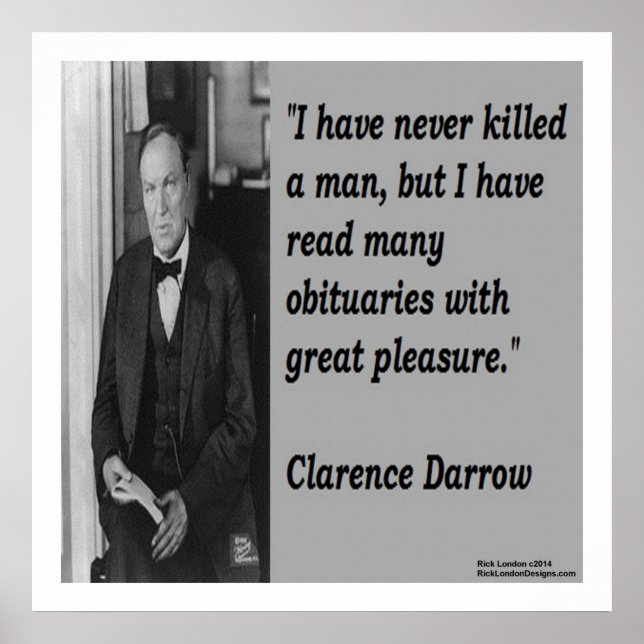 Clarence Darrow & Killing Alguém Cite Poster (Frente)