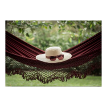 Claret Hammock Sun Hat Sunglass Poster