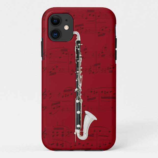 Clarinete baixo & capa de telefone da música. Cor (Verso)