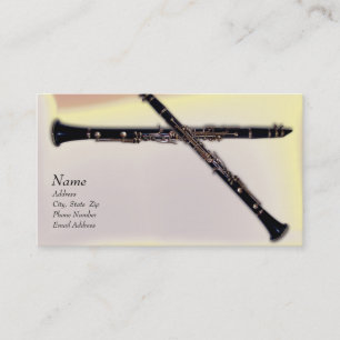 Clarinete e cartão de visita