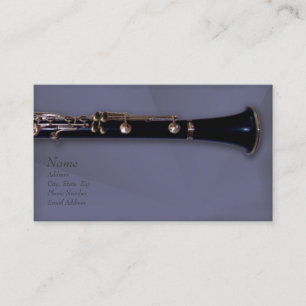 Clarinete e cartão de visita