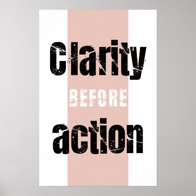 Clarity Before Action Minimalist Vertical Poster (Frente)