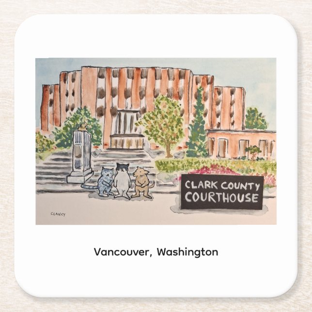 Clark County Courthouse Porta-copos de Papel (Frente)