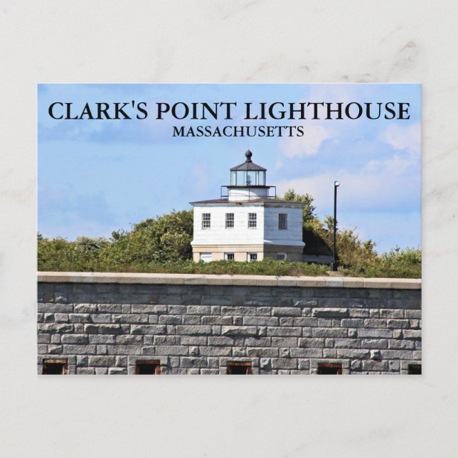Clark's Point Lighthouse, cartão postal de Massach (Frente)