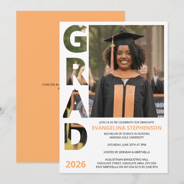 Class 2026 RN Nursing Graduate Party Invitation (Frente/Verso)