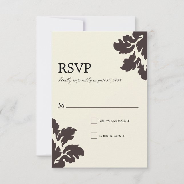 CLASS DAMASK | WEDDING RSVP (Frente)