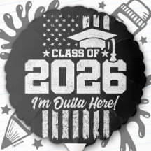 Class of 2026 Graduation Distressed Flag Design