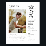 Class of 2026 Photo Graduation Poster<br><div class="desc">Show off your graduate with this modern photo graduation poster for Class of 2026 celebrations. Personalize with your favorite senior photo and display it at the graduation party,  welcome table,  or gift area. Explore the collection for more matching graduation party pieces.</div>