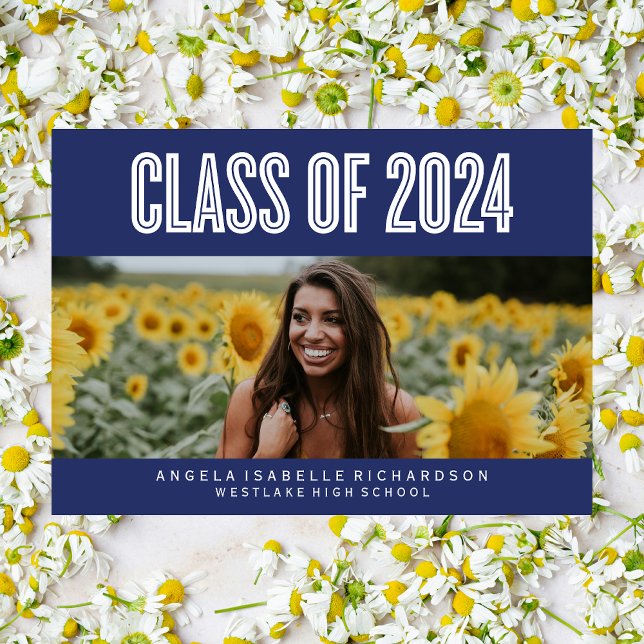 CLASSE BOLDLY CHIC DE CONVITE DE GRADUAÇÃO DE 2024 (Criador carregado)