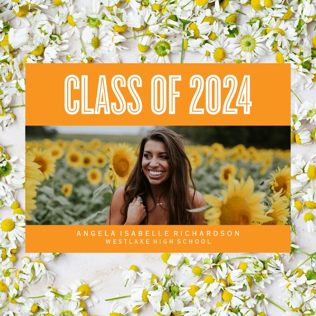 CLASSE BOLDLY CHIC DE CONVITE DE GRADUAÇÃO DE 2024 (Criador carregado)