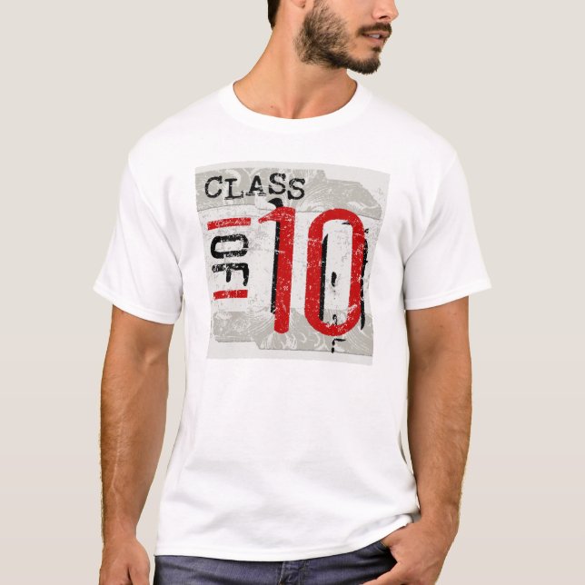 Classe de 10 t-shirt leves do Grunge (Frente)