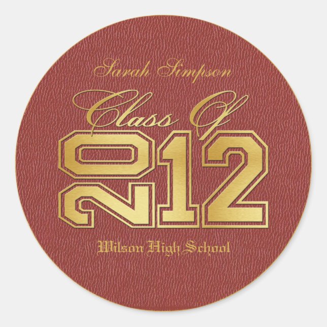 Classe de 2012 Autocolantes (ouro) (Frente)