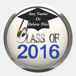Classe de 2016 azuis & das etiquetas de prata da