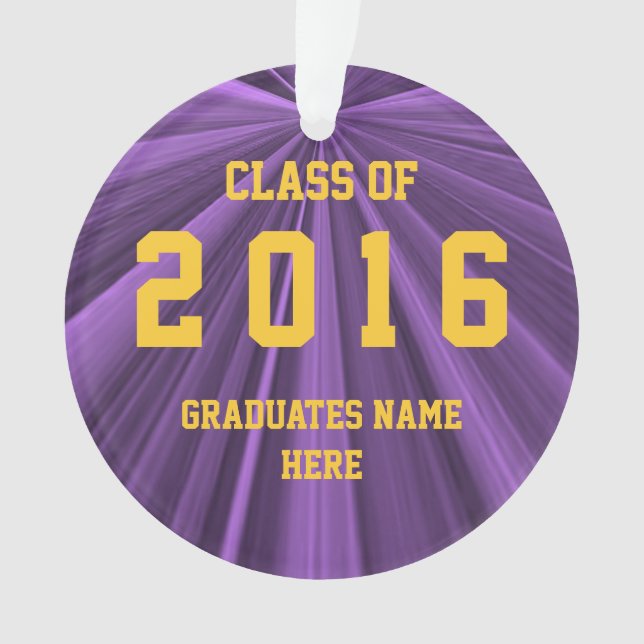 Classe de 2016 roxos e de ornamento redondo (Frente)