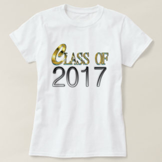 Classe de 2017 no ouro & a prata & o algum t-shirt