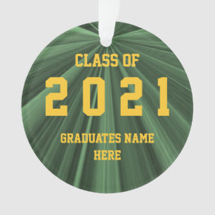 Classe de 2021 verdes e de ornamento Dourado por