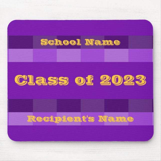Classe de 2023 Mousepad Roxo e Dourado por Janz (Frente)