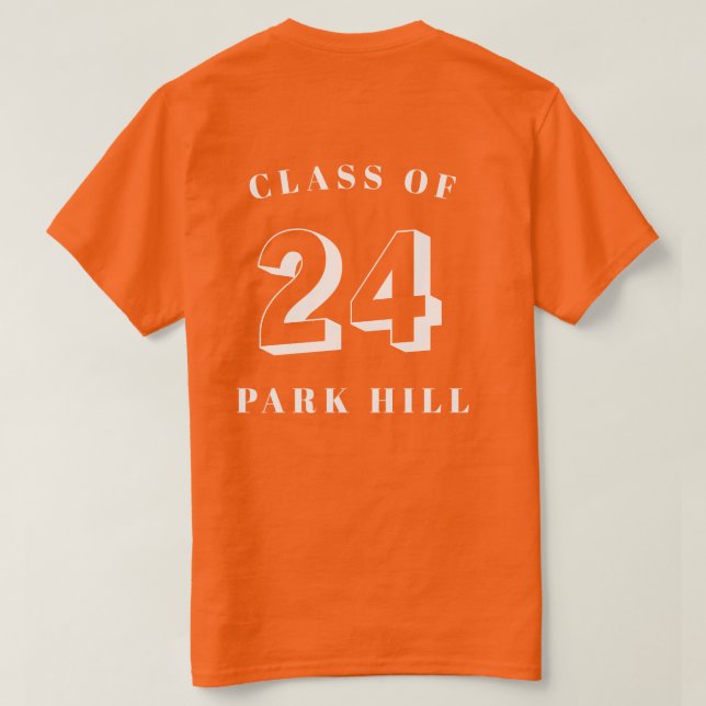 Classe de 2024 White Theme D3 Men Orange T-Shirt (Verso do Design)