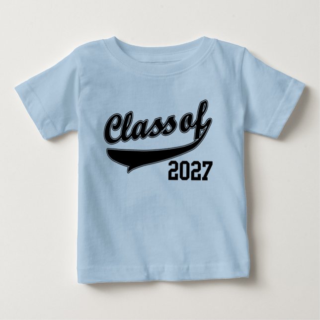 Classe de 2027, t-shirt engraçado bonito do bebê (Frente)