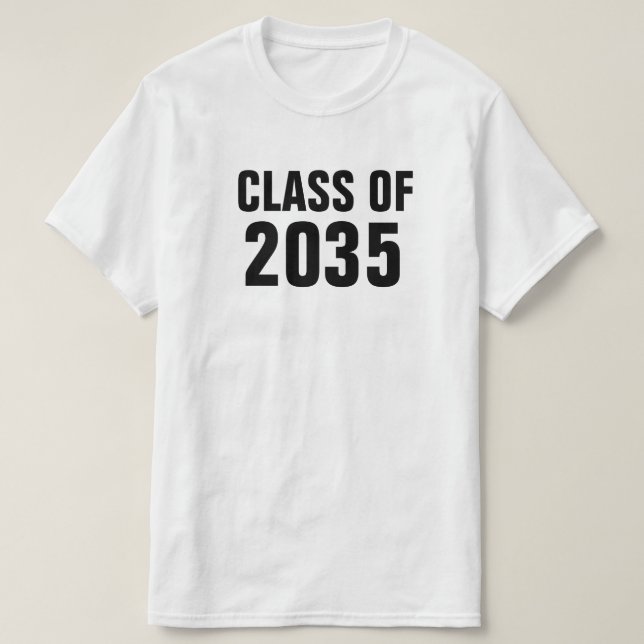 Classe de 2035 - camisa adulta para que os miúdos (Frente do Design)