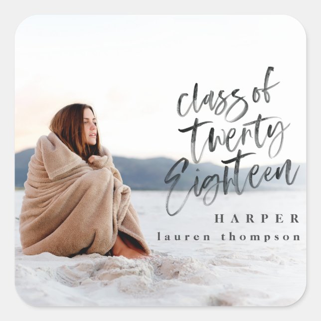 Classe de adesivo do formando fotográfico 2018 (Frente)