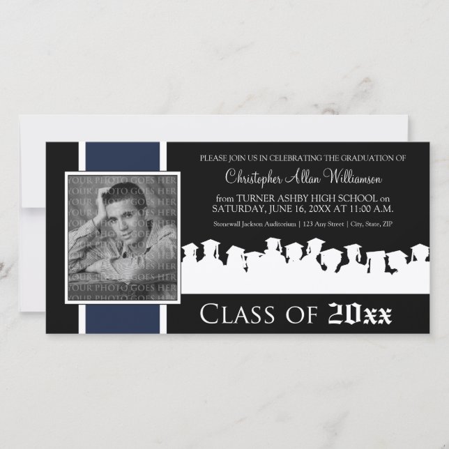 Classe de [ANO] Anúncio de graduação: marinho azul (Frente)