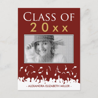 Classe de Bonés [ANO] Anúncio de graduação vermelh