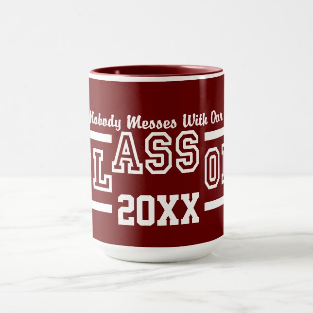 Classe de caneca personalizada de QUALQUER Ano - e (Centro)