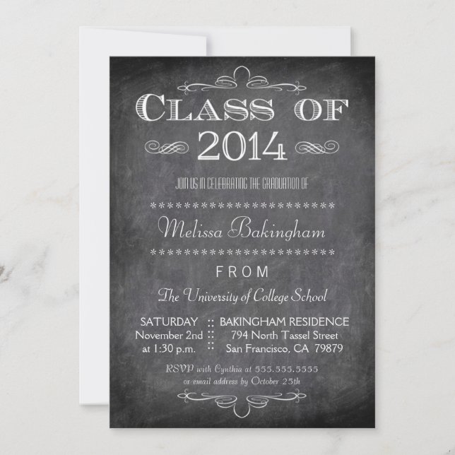 Classe de convite para festas de formatura de quad (Frente)