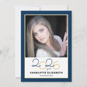 Classe de Convite para Graduação de Foto Azul 2 