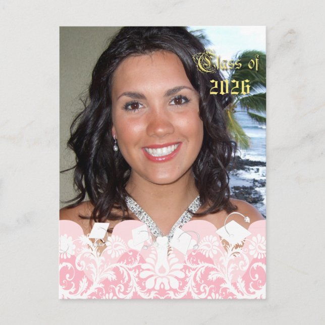 Classe de Convite para Graduação de Fotos Girly Ro (Frente)