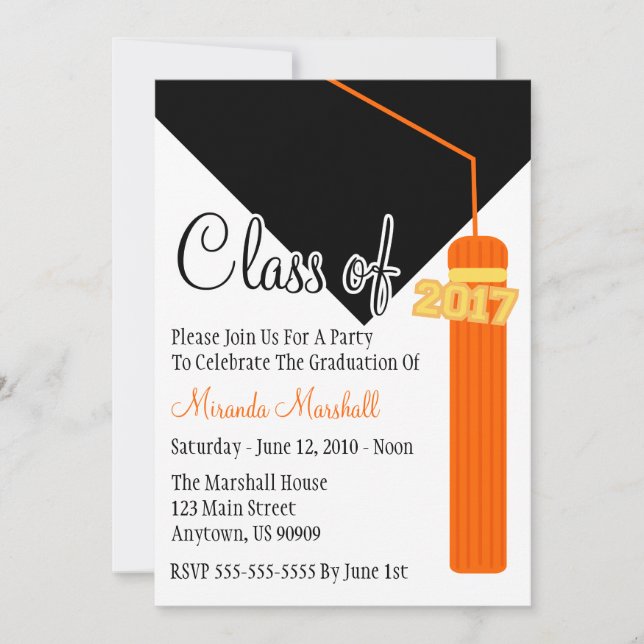 Classe De Convite Para Graduação De Tassel De 2017 (Frente)