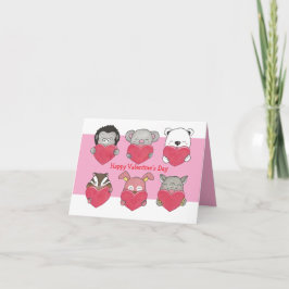 Classe de Coração de Animal Cartão Dobrado de Troc