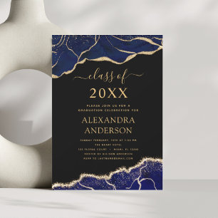 Classe de Graduação Agata de Convite Azul Marinh